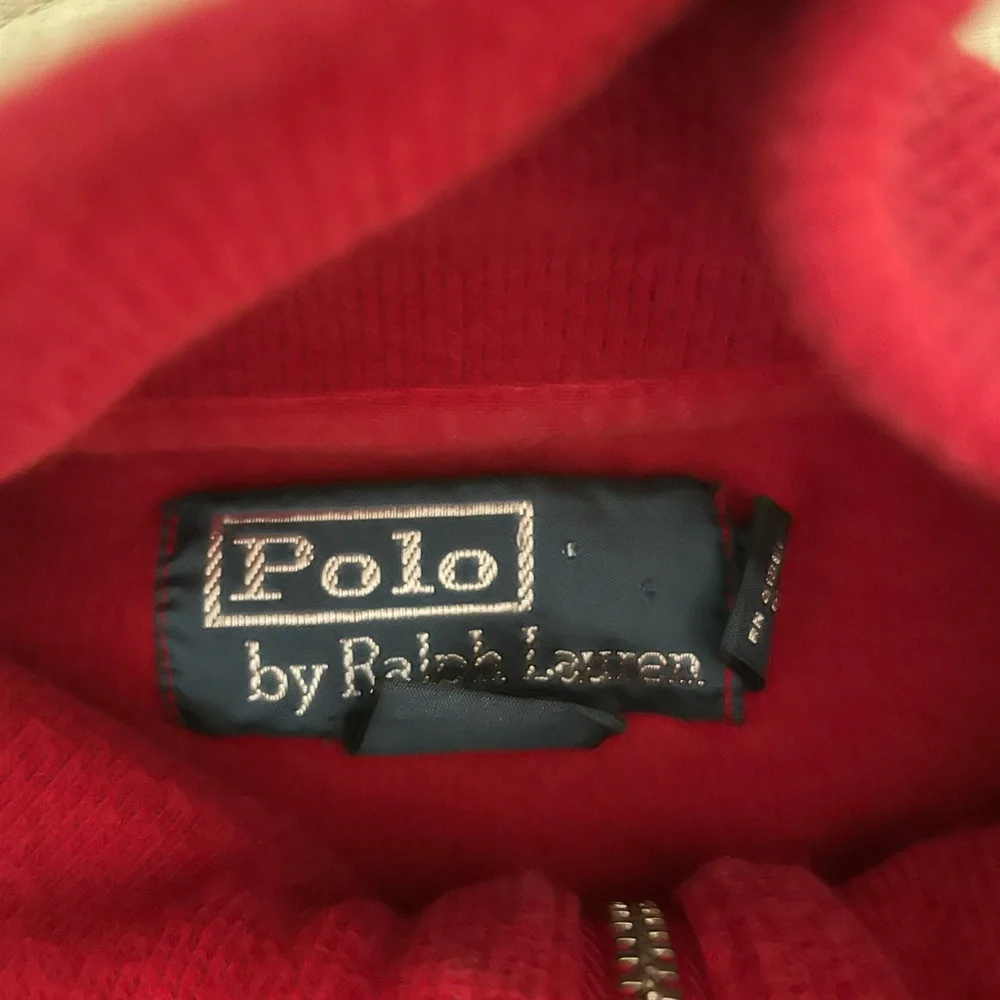 Polo Ralph Lauren Vintage Estate Rib 1/4 Zip Cotton Sweater in Red Size L - Picture 5 of 7